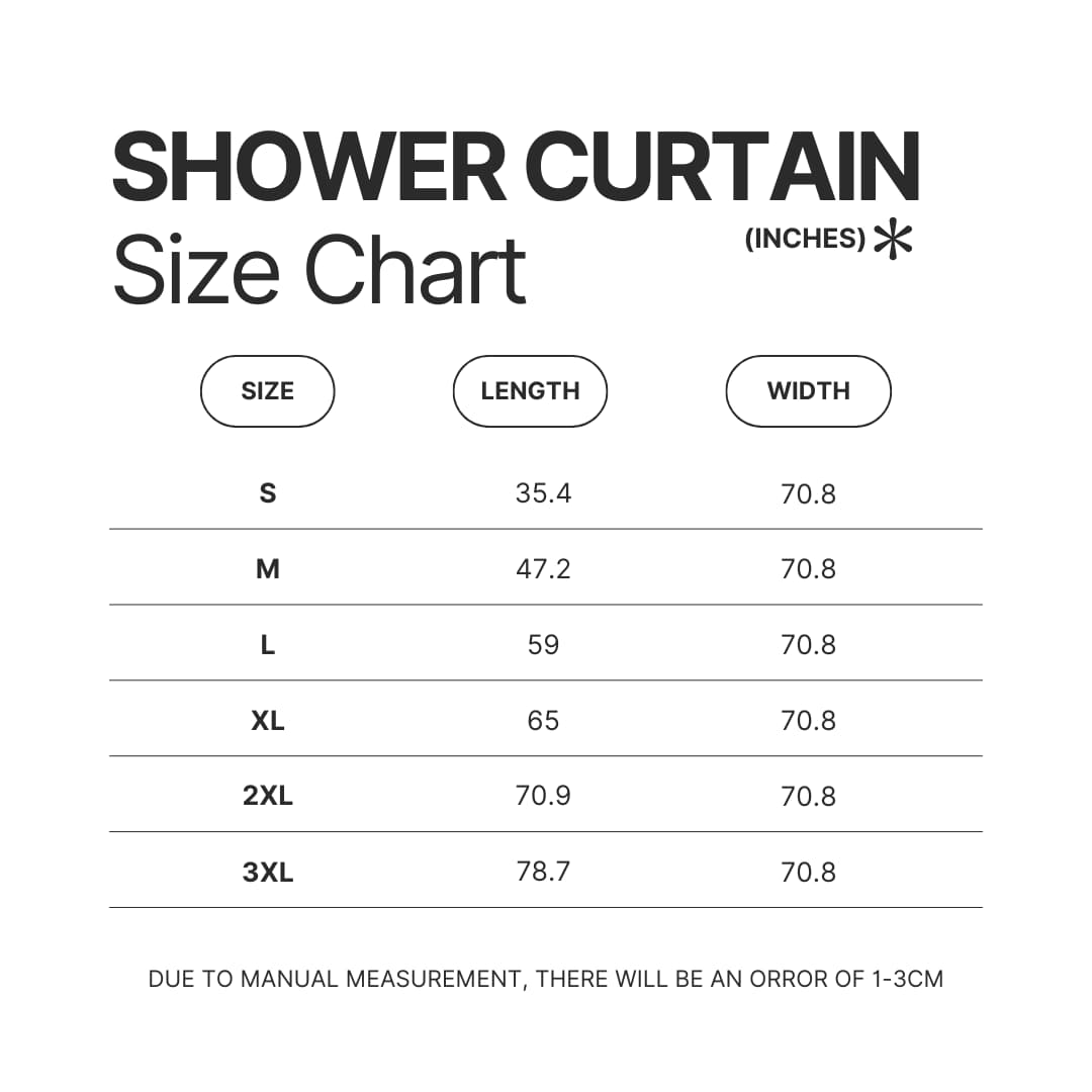 Shower Curtain Size Chart - Chainsaw Man UK Shop