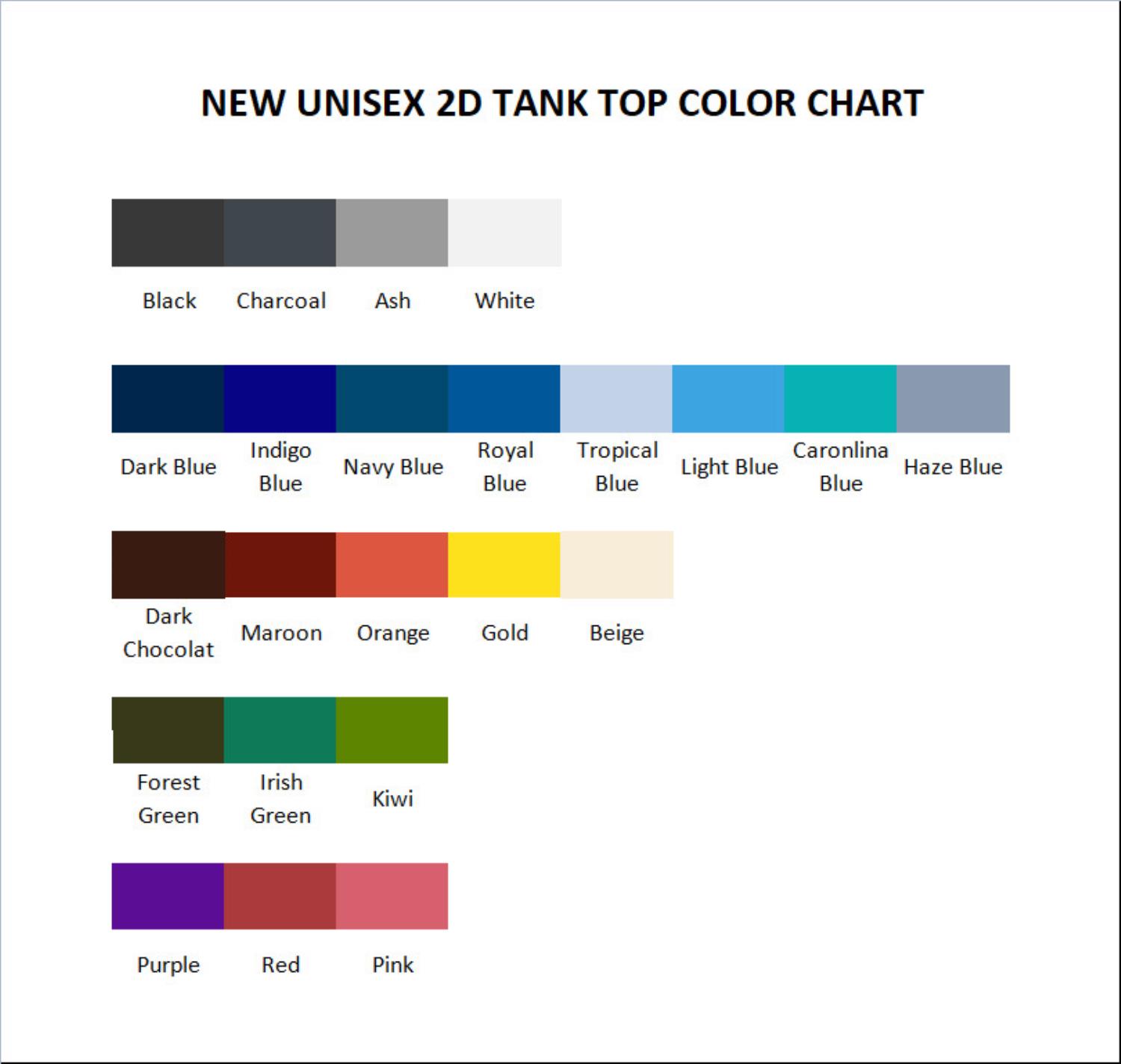 tank top color chart - Chainsaw Man UK Shop