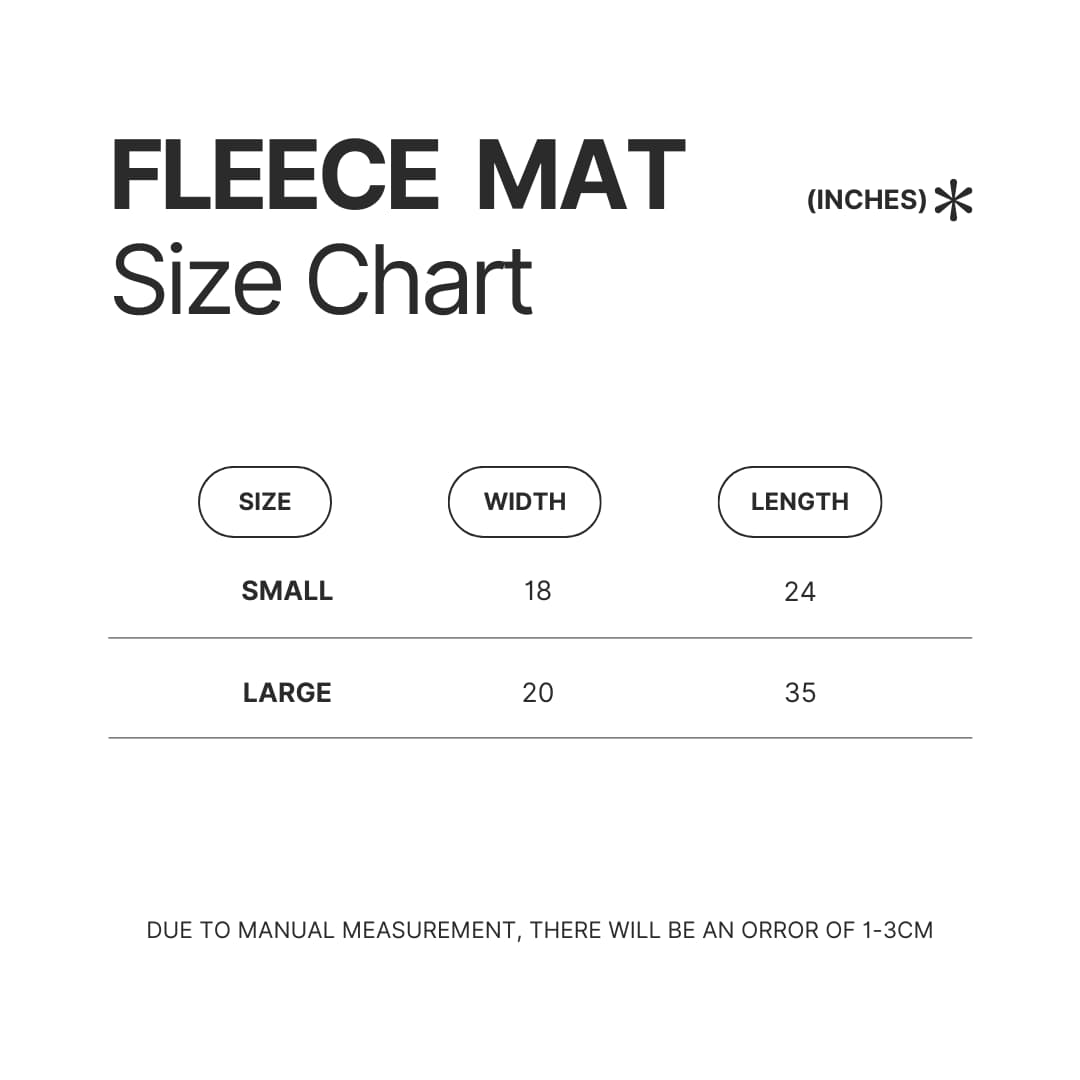 Fleece Mat Size Chart - Chainsaw Man UK Shop
