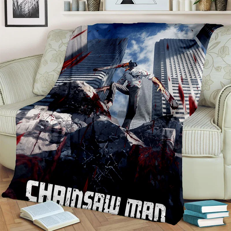 3D Anime Chainsaw Man Cartoon Denji Blanket Soft Throw Blanket for Home Bedroom Bed Sofa Picnic 11 - Chainsaw Man UK Shop