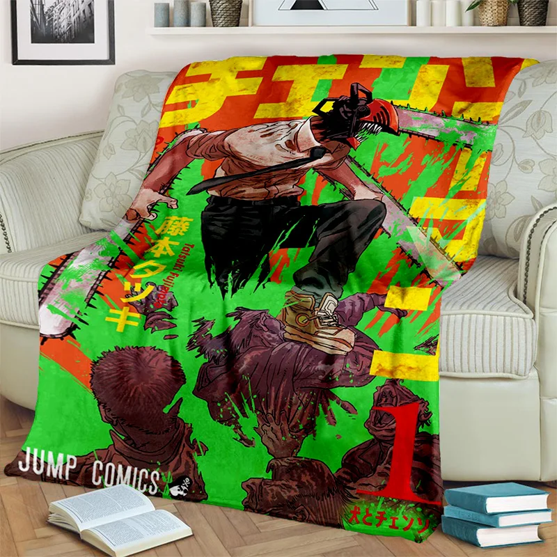3D Anime Chainsaw Man Cartoon Denji Blanket Soft Throw Blanket for Home Bedroom Bed Sofa Picnic 12 - Chainsaw Man UK Shop