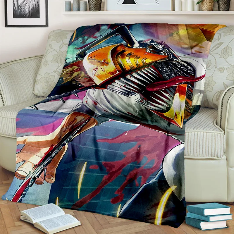 3D Anime Chainsaw Man Cartoon Denji Blanket Soft Throw Blanket for Home Bedroom Bed Sofa Picnic 8 - Chainsaw Man UK Shop