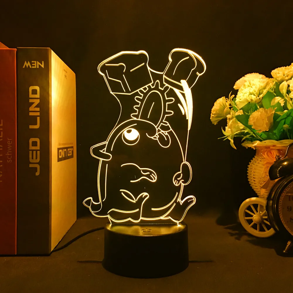 3d Led Lamp Anime Chainsaw Man for Bedroom Decoration Nightlight Kids Birthday Gift Manga Chainsaw Man 5 - Chainsaw Man UK Shop