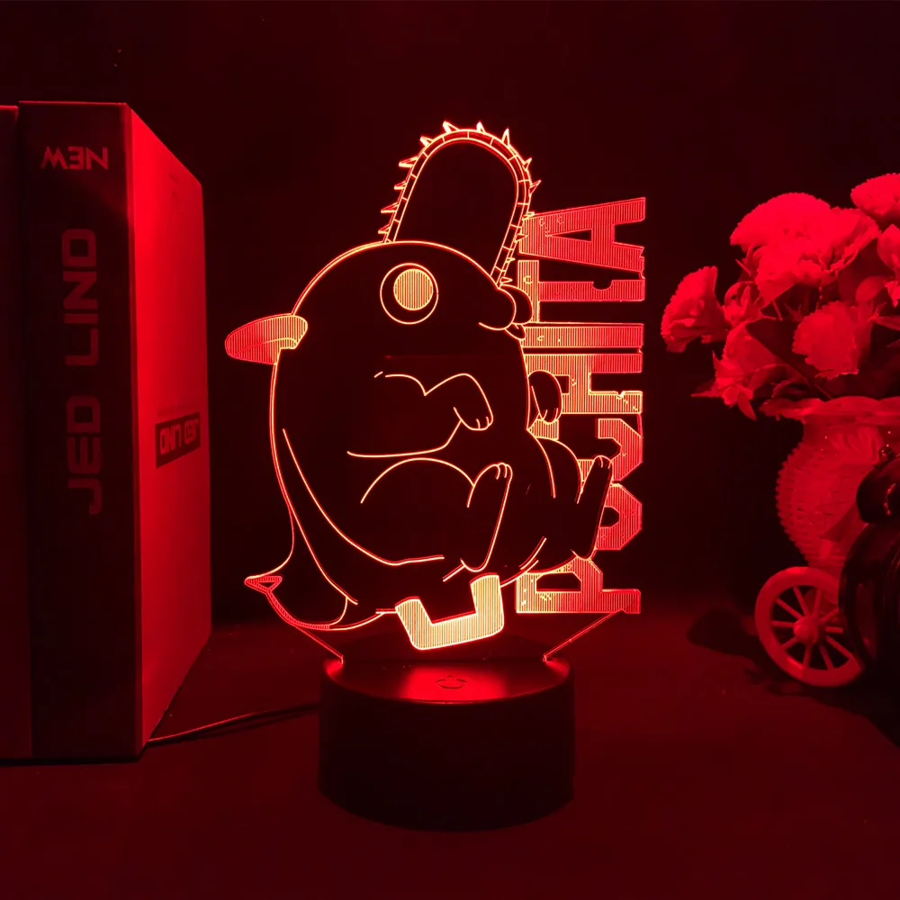 3d Led Lamp Anime Chainsaw Man for Bedroom Decoration Nightlight Kids Birthday Gift Manga Chainsaw Man 6 - Chainsaw Man UK Shop