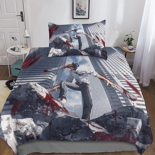 With D color printing Chainsaw Man Bedding Set
