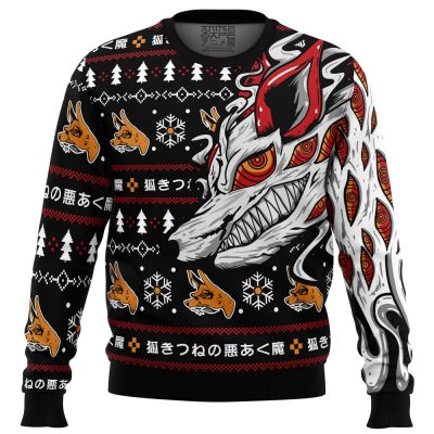 Akis Fox Devil CM Ugly Christmas Sweater FRONT mockup - Chainsaw Man UK Shop