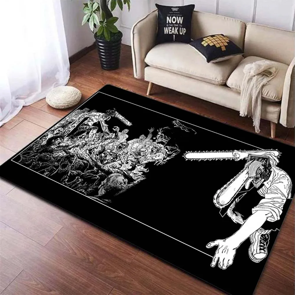 Anime Chainsaw Man Large Carpet Anime Rugs for Bedroom Living Room Fashion Non slip Rug Door 1 - Chainsaw Man UK Shop