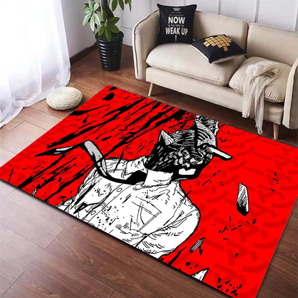 Anime Chainsaw Man Large Carpet Anime Rugs for Bedroom Living Room Fashion Non slip Rug Door - Chainsaw Man UK Shop