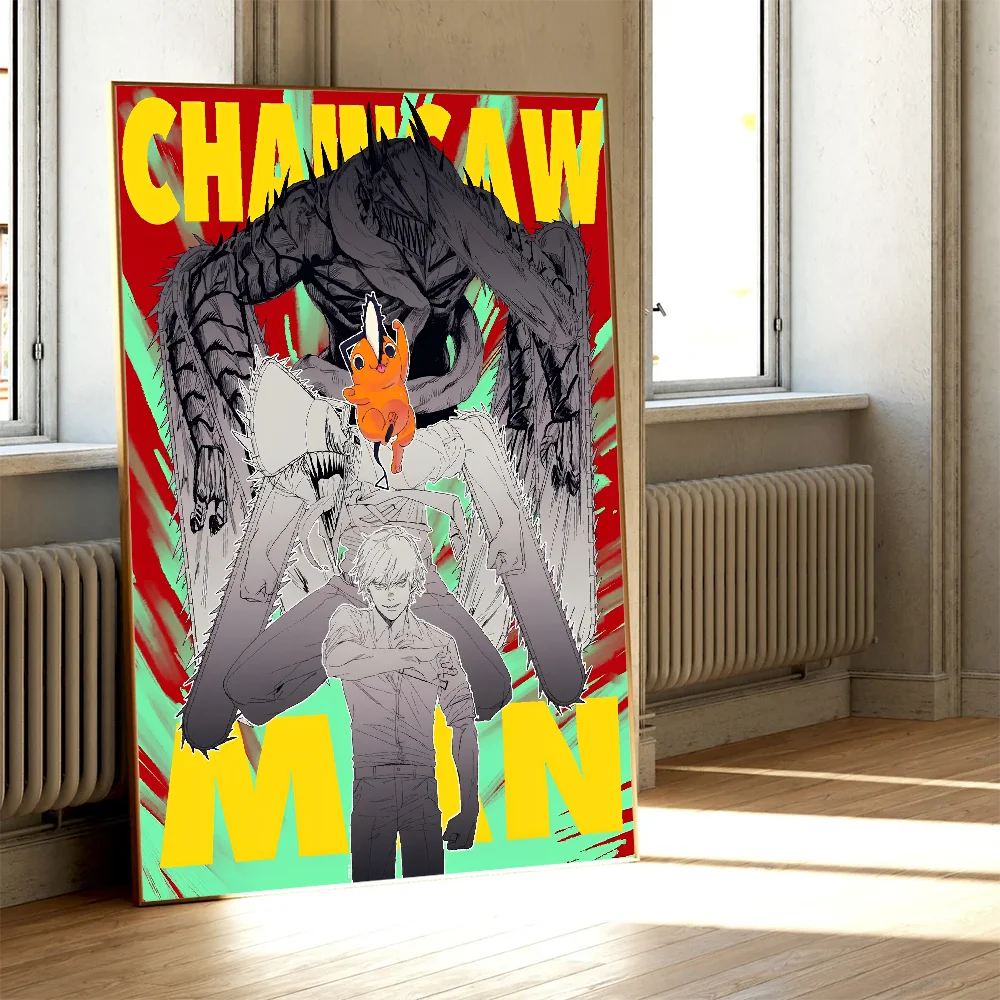 Chainsaw Man Anime Poster Movie Sticky Posters Retro Kraft Paper Sticker DIY Room Bar Cafe Aesthetic - Chainsaw Man UK Shop
