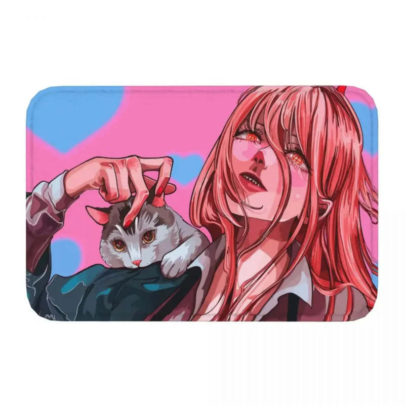 Chainsaw Man Bedroom Mat Power Doormat Flannel Carpet Outdoor Rug Home Decoration 1 - Chainsaw Man UK Shop