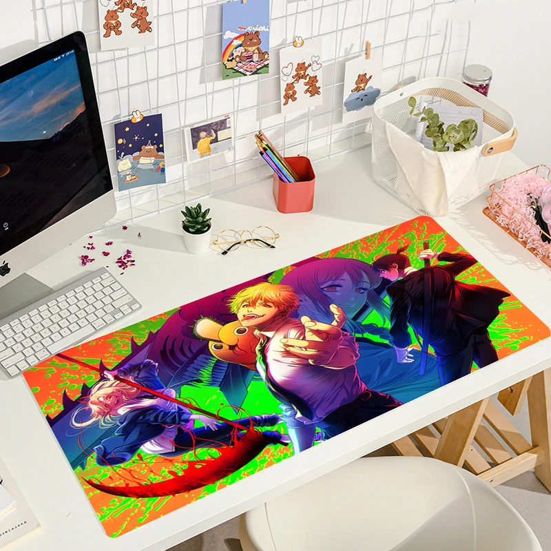 Chainsaw Man Mouse Pad Anime Art Game Mousepad Gamer Rubber Computer Accessories Large Gaming Mouse Mat 1 - Chainsaw Man UK Shop