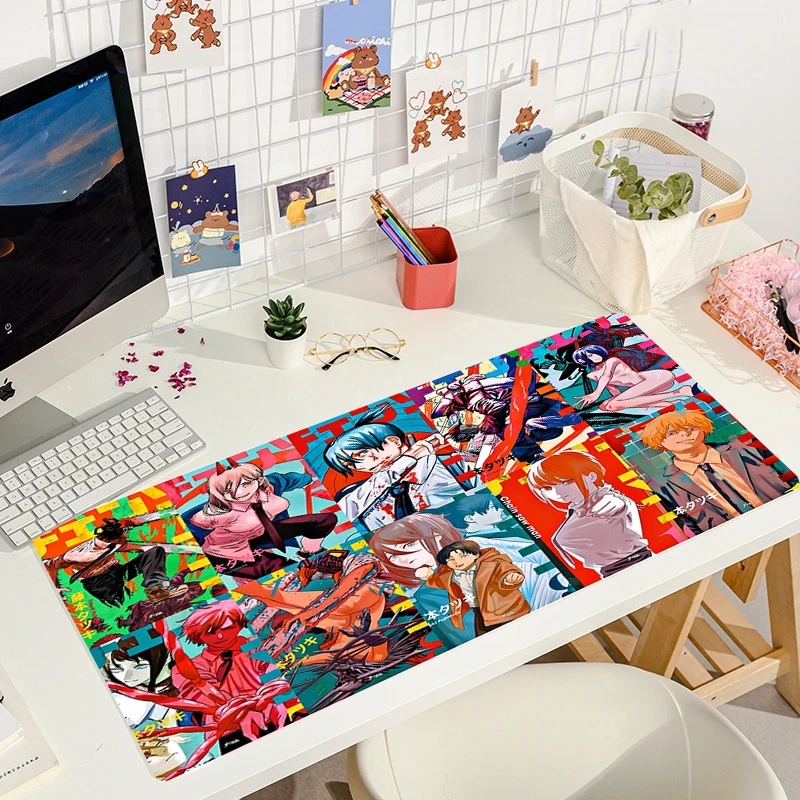 Chainsaw Man Mouse Pad Anime Art Game Mousepad Gamer Rubber Computer Accessories Large Gaming Mouse Mat 4 - Chainsaw Man UK Shop