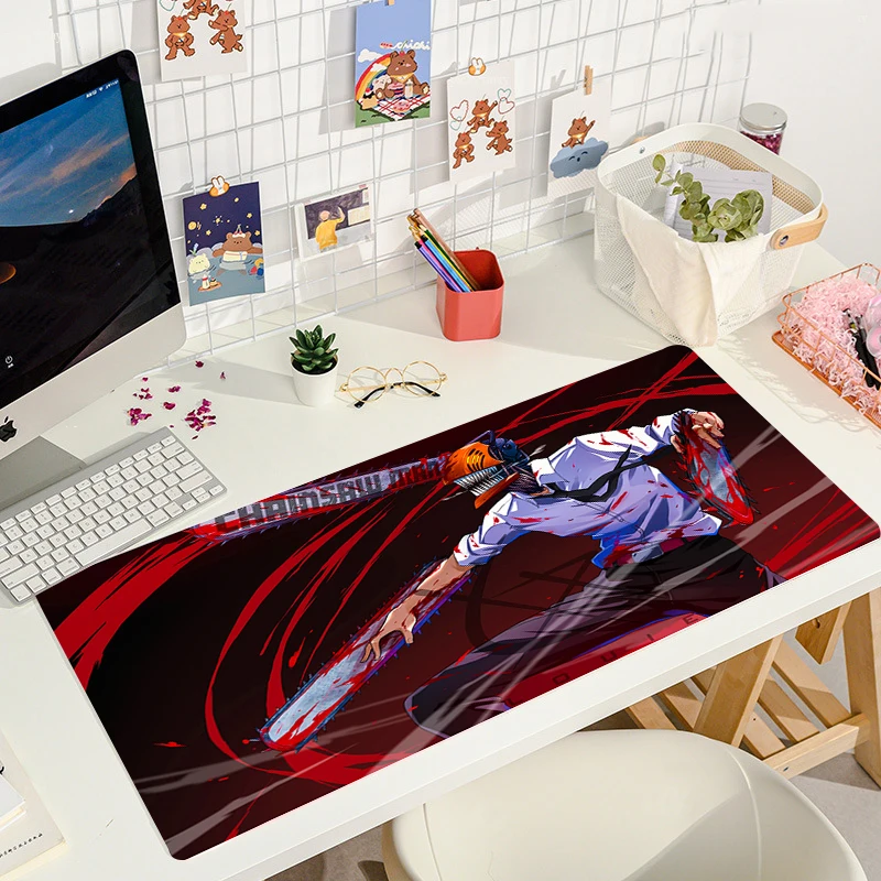 Chainsaw Man Mouse Pad Anime Art Game Mousepad Gamer Rubber Computer Accessories Large Gaming Mouse Mat 8 - Chainsaw Man UK Shop