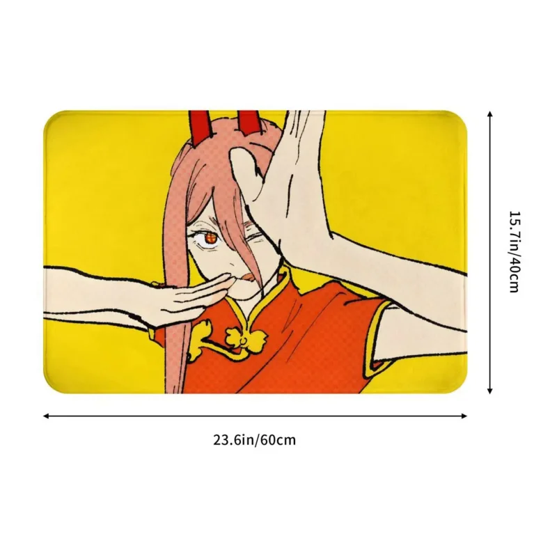 Makima Chainsaw Man Yellow Bath Mat - Image 3