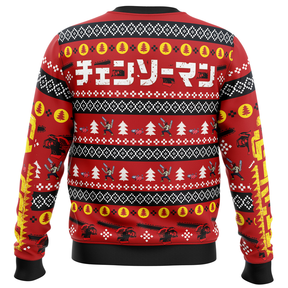 Christmas Dream Chainsaw Man Ugly Christmas Sweater - Image 7
