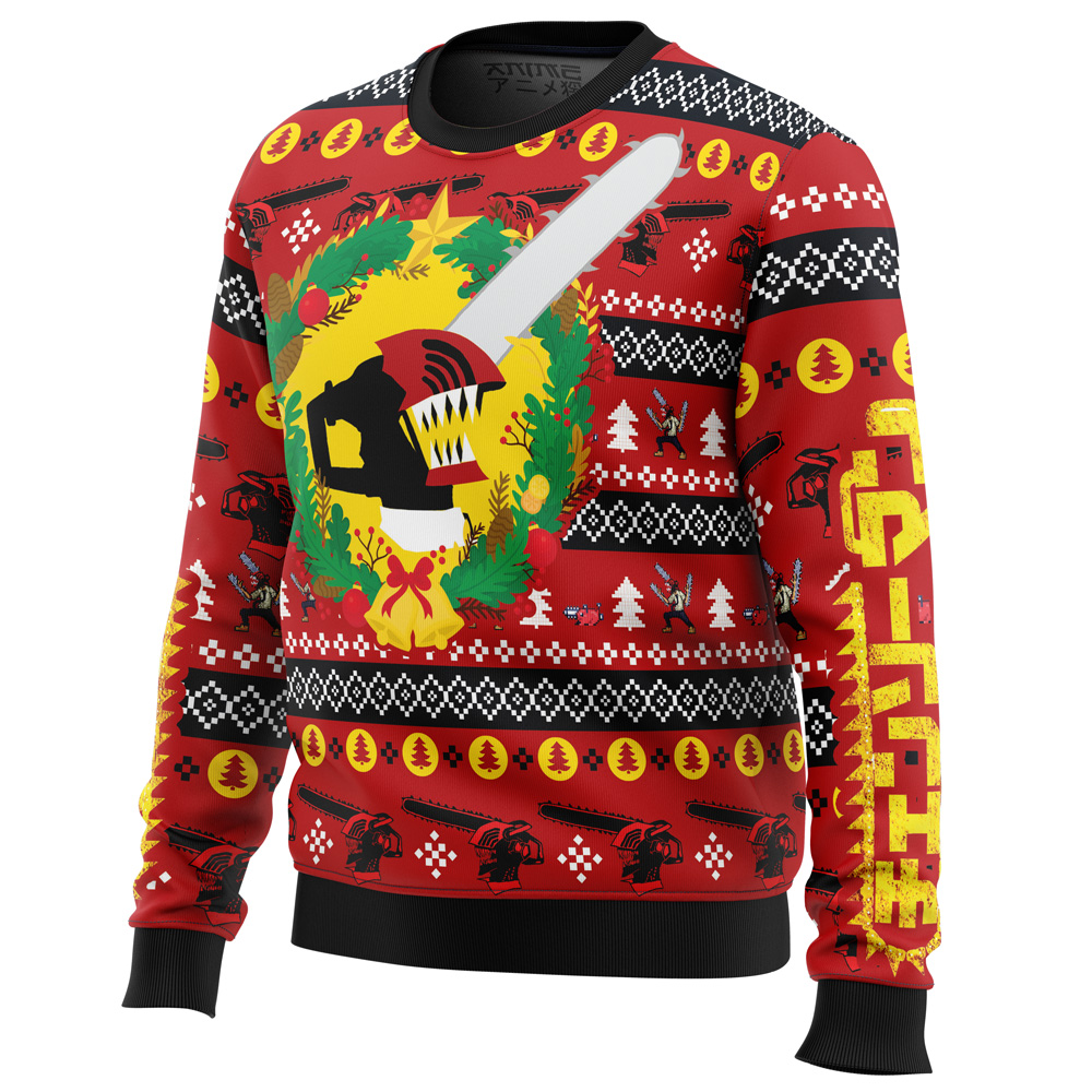 Christmas Dream Chainsaw Man Ugly Christmas Sweater - Image 5