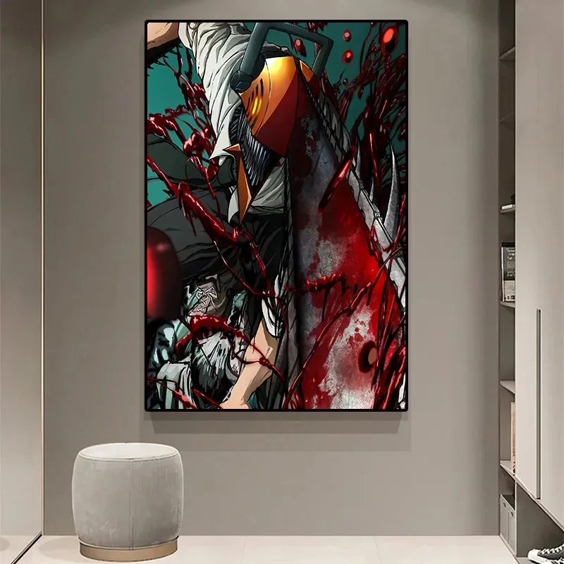 Japan Action Anime Cartoon Chainsaw Man Picture for Kids Room Living Wall Art Decor Home Decoration 17 - Chainsaw Man UK Shop