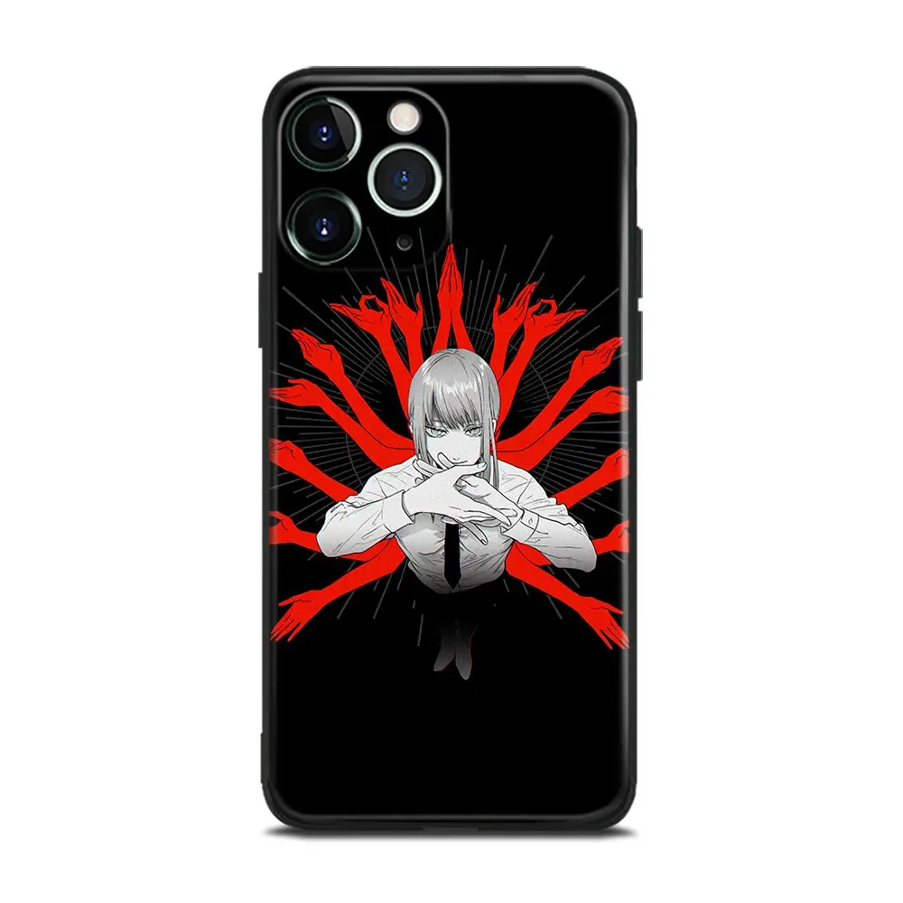 Makima Chainsaw Man Manga Anime Soft TPU Glass Phone Case for IPhone 6s 7 8 14 5 - Chainsaw Man UK Shop