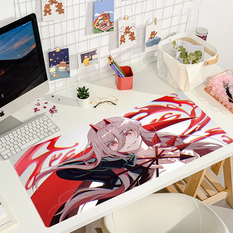 Mouse Pad Kawaii Chainsaw Man Large Mat Gaming Mousepad Compute Mouse Gamer Stitching Desk Mat XXL 3 - Chainsaw Man UK Shop