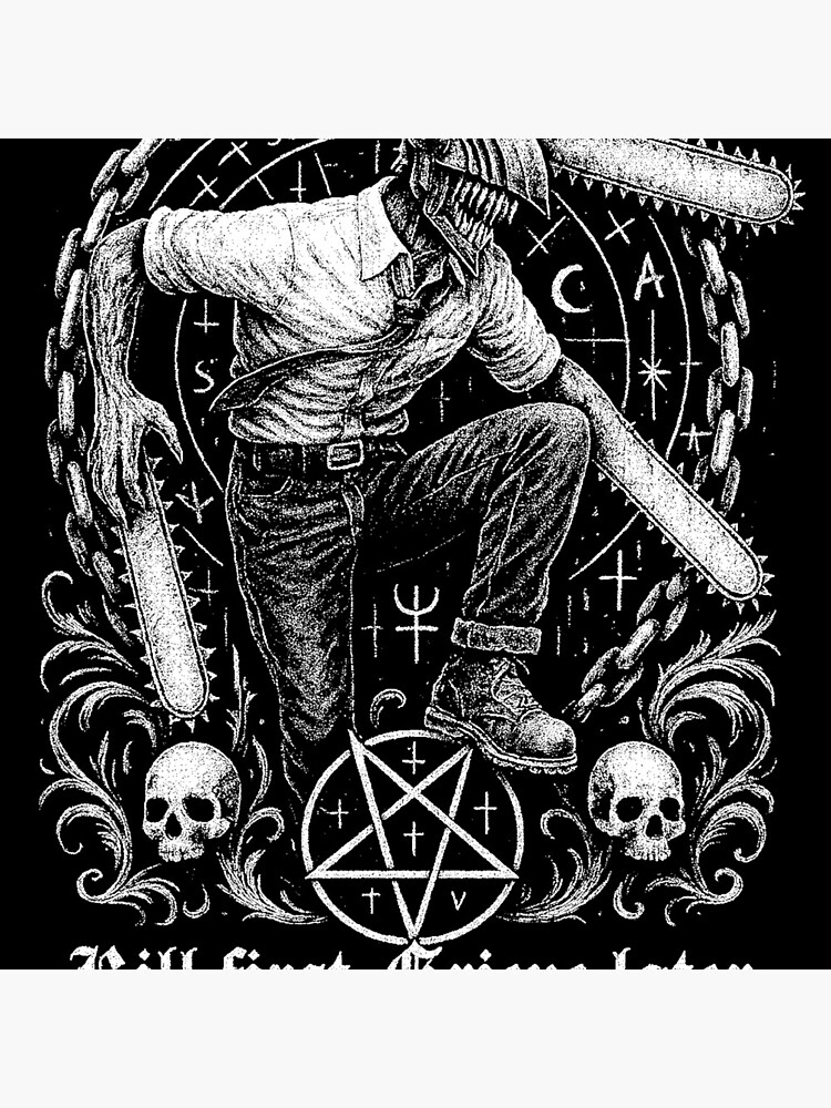 Kill First Grieve Later Denji Graphic Tee Chainsaw Man Shower Curtain - Image 2