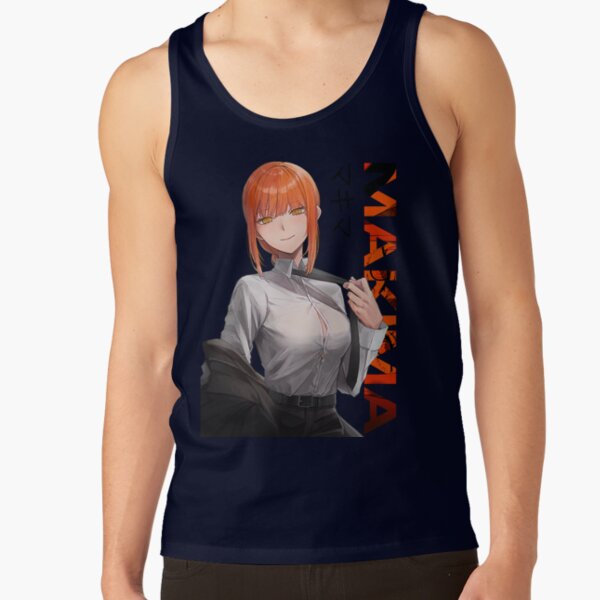 Casual Makima Typography Chainsaw Man Sticker Tank Top - Image 6