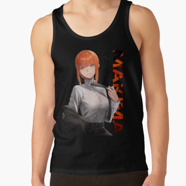 Casual Makima Typography Chainsaw Man Sticker Tank Top - Image 2
