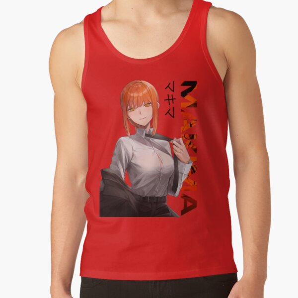 Casual Makima Typography Chainsaw Man Sticker Tank Top - Image 5