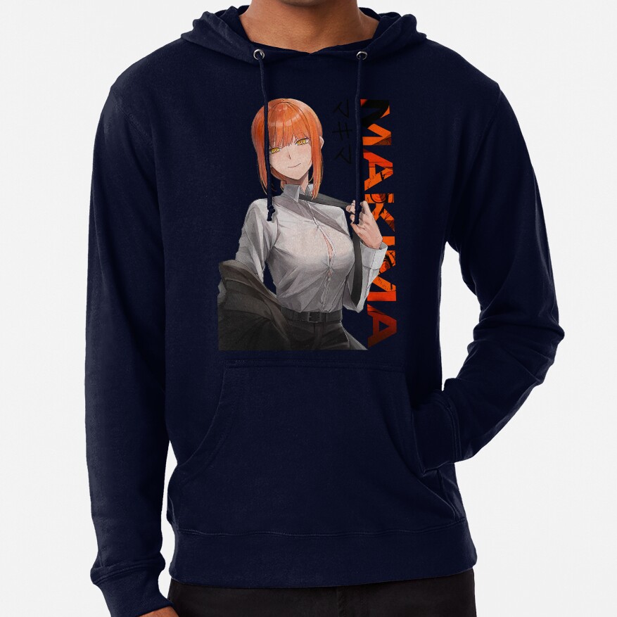 Casual Makima Typography Chainsaw Man Sticker Hoodie - Image 6