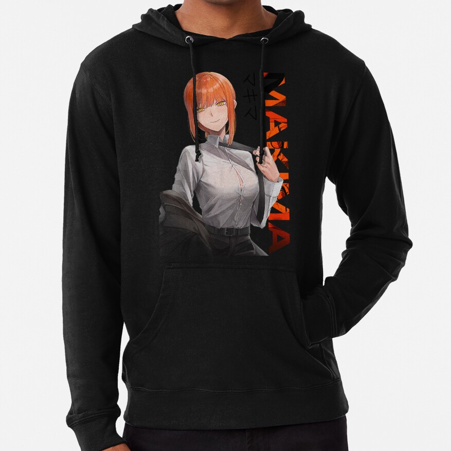 Casual Makima Typography Chainsaw Man Sticker Hoodie - Image 2