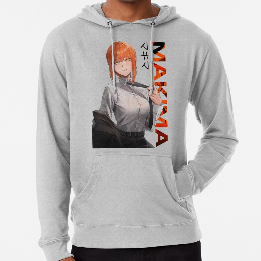 Casual Makima Typography Chainsaw Man Sticker Hoodie - Image 5