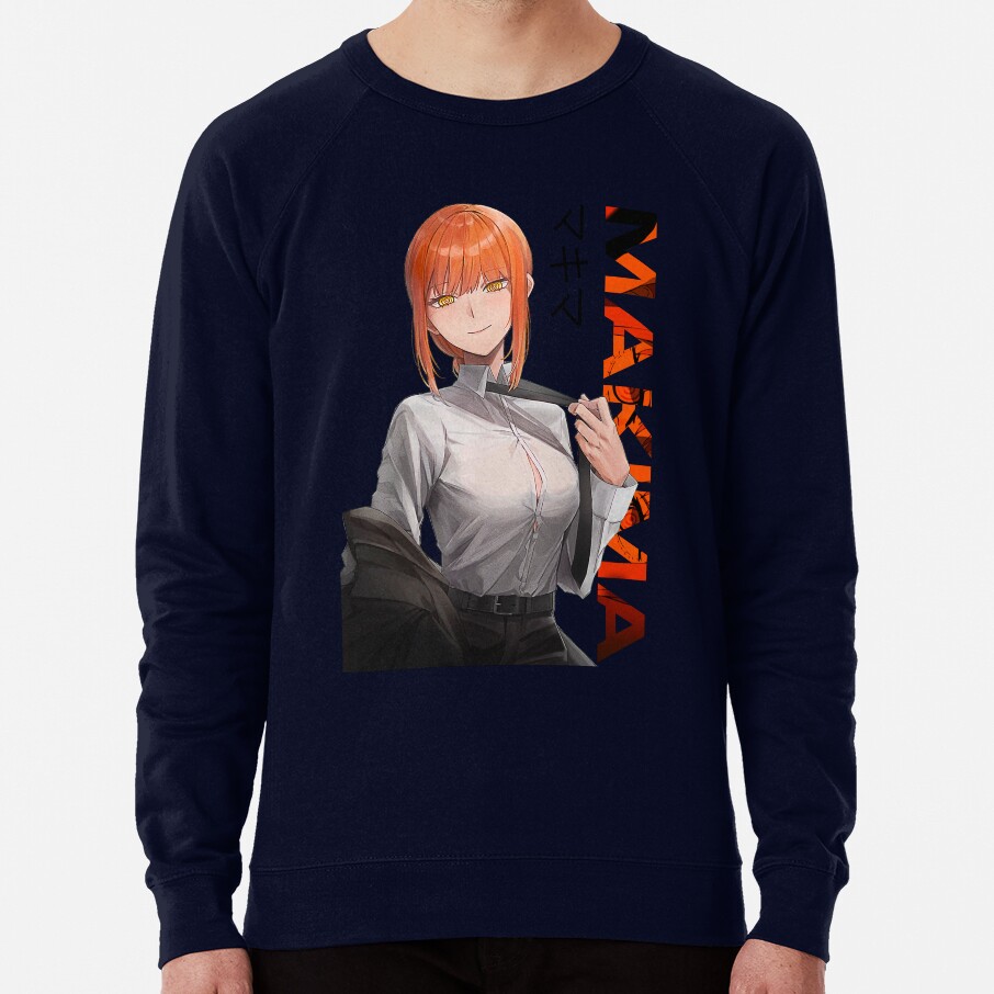Casual Makima Typography Chainsaw Man Sticker Sweatshirt - Image 6