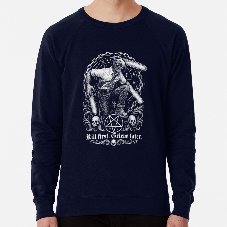 Kill First Grieve Later Denji Graphic Chainsaw Man Anime Sweatshirt - Image 6
