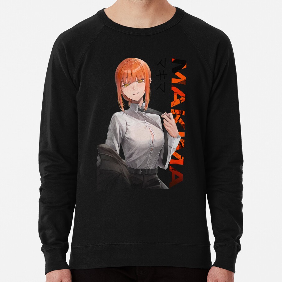 Casual Makima Typography Chainsaw Man Sticker Sweatshirt - Image 2
