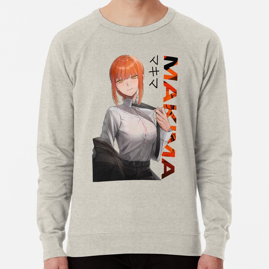 Casual Makima Typography Chainsaw Man Sticker Sweatshirt - Image 4