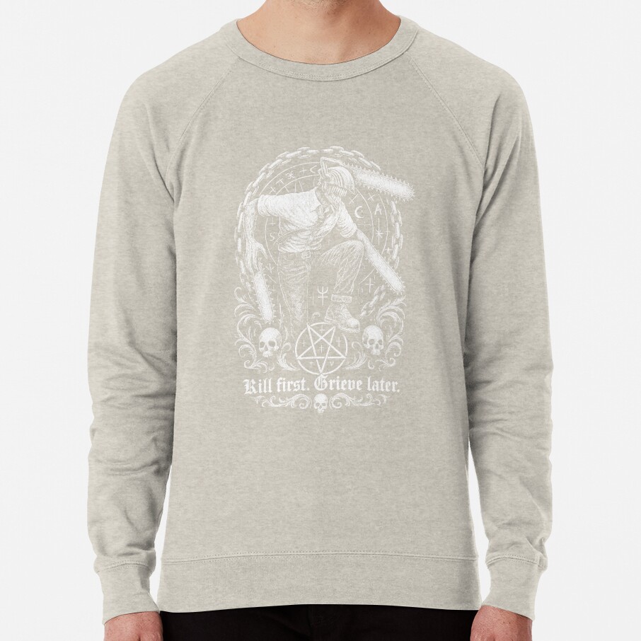 Kill First Grieve Later Denji Graphic Chainsaw Man Anime Sweatshirt - Image 4
