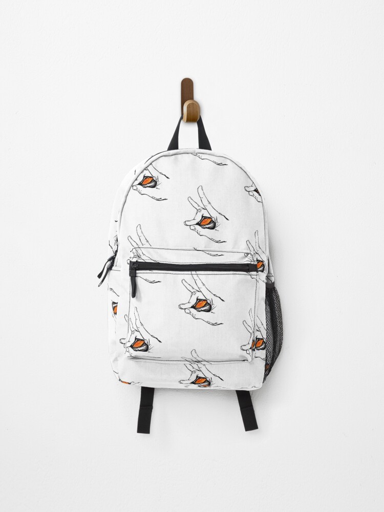 Kon Hand Sign Chainsaw Fox Devil Aki Blank Line Art Backpack
