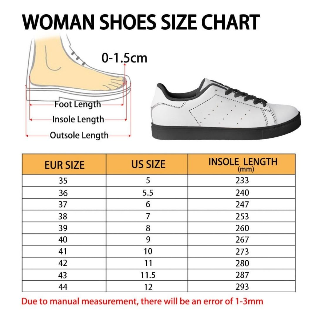 Skate Woman Shoes Size Chart - Chainsaw Man UK Shop