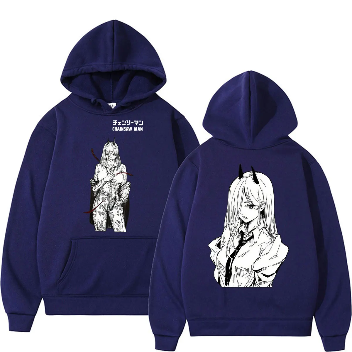 Anime Chainsaw Man Reze Denji Power Hoodie - Image 3