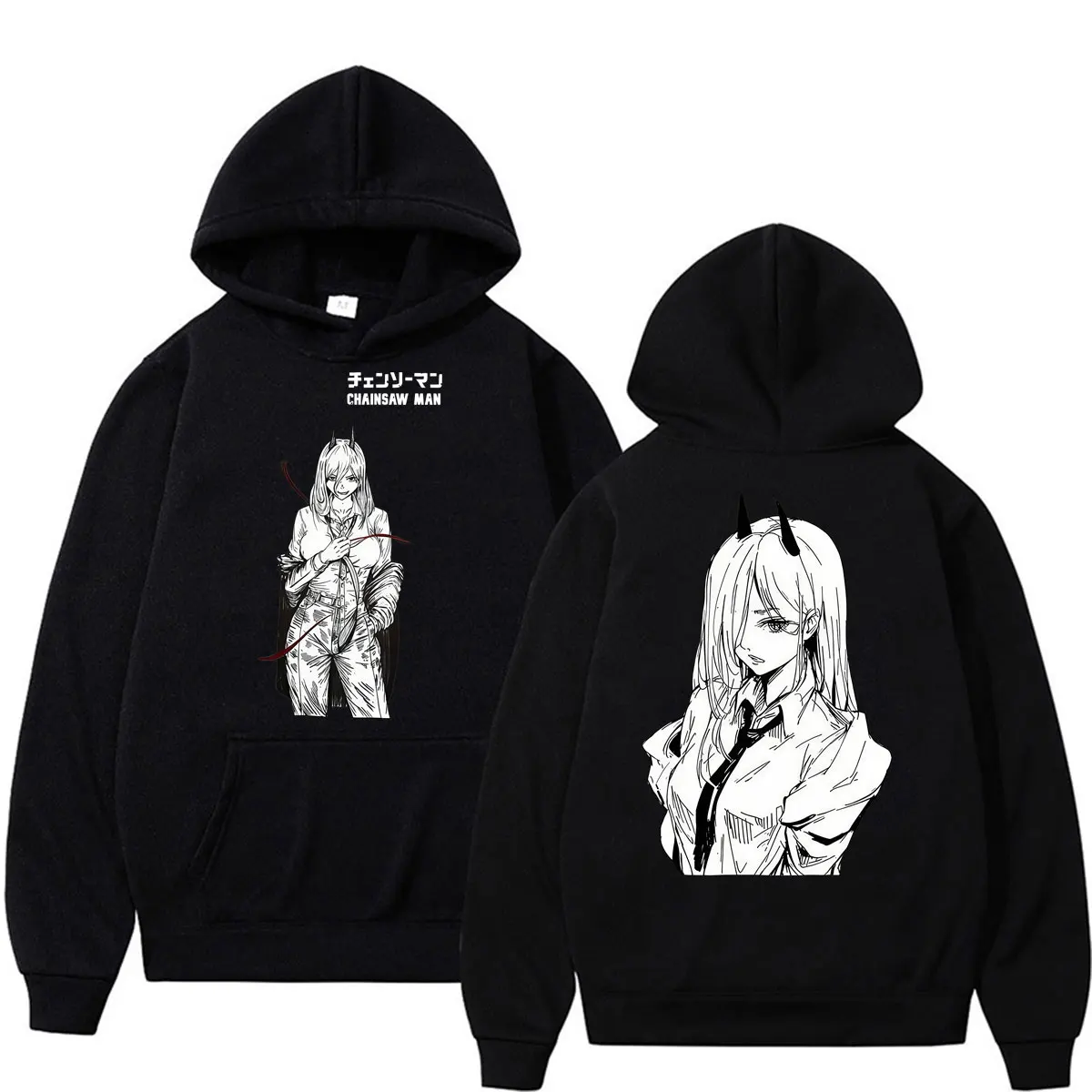 Anime Chainsaw Man Reze Denji Power Hoodie