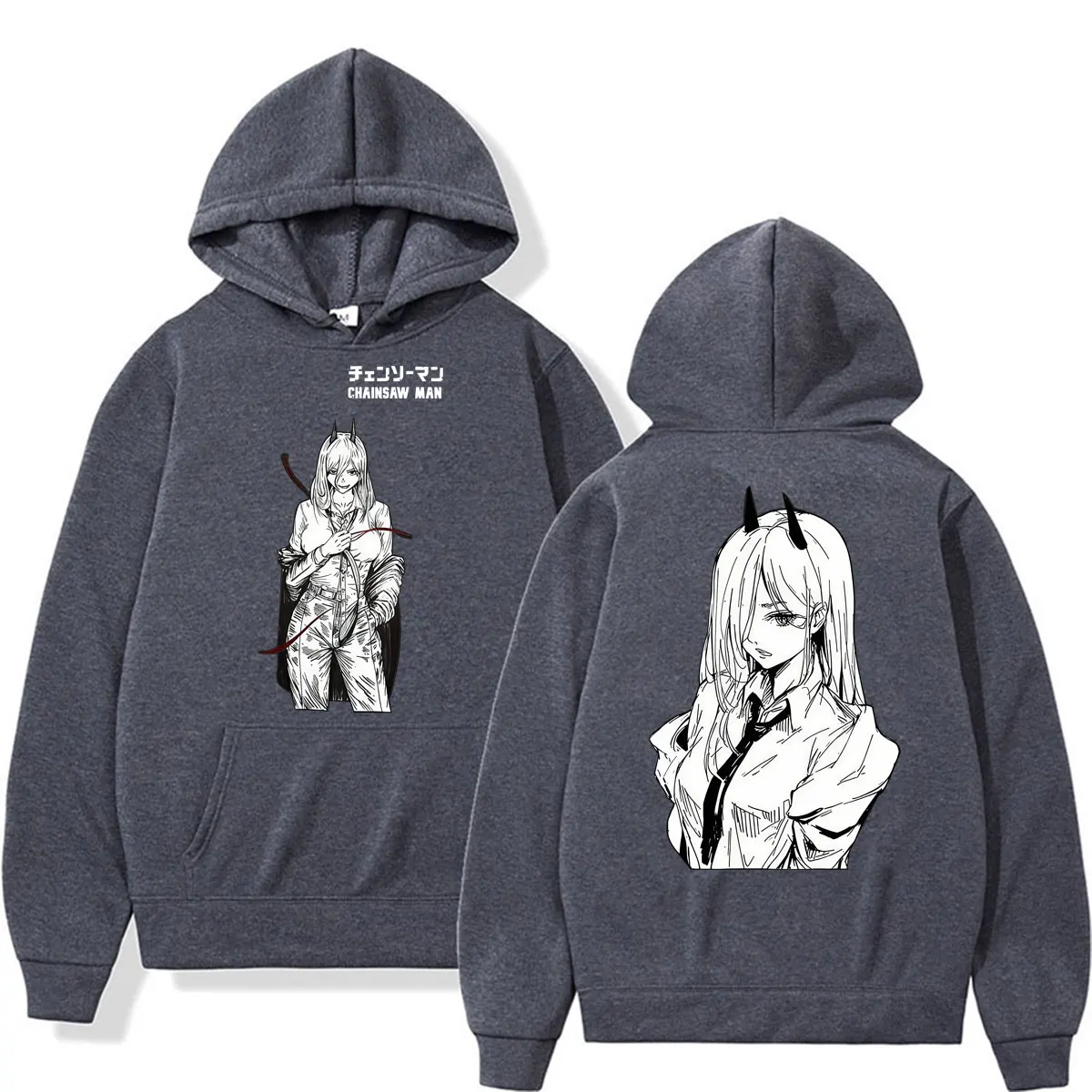 Anime Chainsaw Man Reze Denji Power Hoodie - Image 6