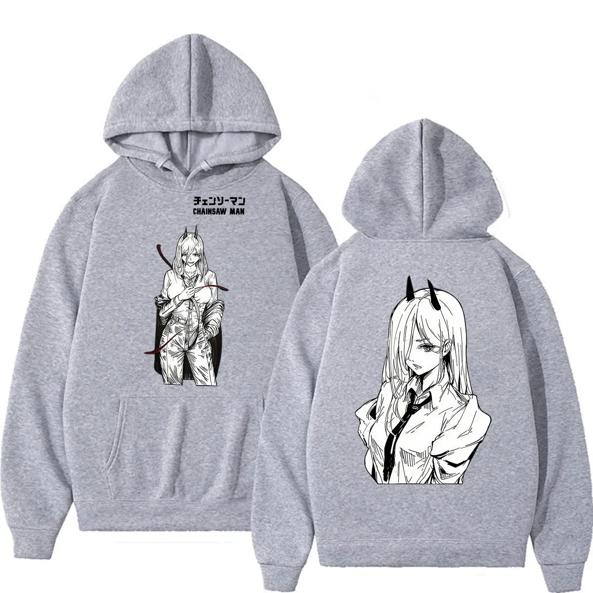 Anime Chainsaw Man Reze Denji Power Hoodie - Image 5