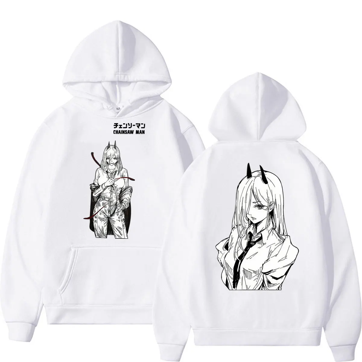 Anime Chainsaw Man Reze Denji Power Hoodie - Image 2